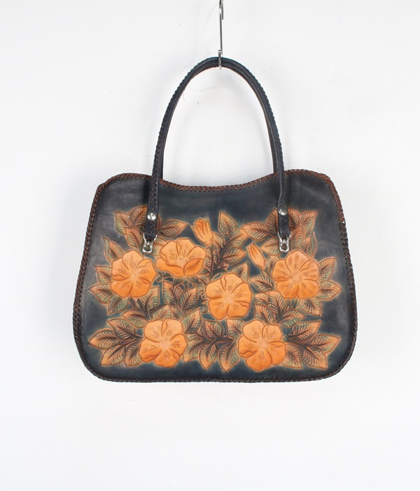 carving leather tote
